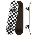 The Epic Sports Checker Complete Skateboard 7.5" Skateboards, Checker White