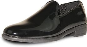 vangelo Boy Dress Shoe Vallo-3 Loafer Slip On Formal Tuxedo for Prom Wedding Plain Square Toe Ortholite Insole Black Patent Size Big Kid 4Y