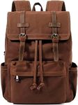 HuaChen Vintage Canvas Backpack, Mens Travel Rucksack for Laptop Hiking Bag (M83_Coffee)