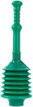 JS Jackson Supplies Professional Bell Accordion Toilet Plunger, Green, 10 in