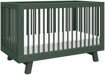 Babyletto Hudson 3-in-1 Convertible Baby Crib with Toddler Bed & Daybed Conversion - Strong, Durable, and Easy to Assemble - GREENGUARD Gold Certified w/ 4 Adjustable Mattress Heights - Forest Green