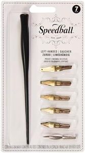 Speedball C-Series Lettering Pen Set, Left-handed - 1 Penholder w/ 6 Nibs