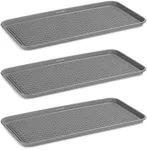 Navaris Boot Trays for Entryway (Set of 3) - 30" x 15" Large Waterproof Shoe Tray for Winter Shoes Boots - Indoor, Front Door, Mudroom, Garage - Gray