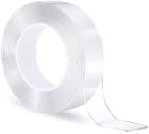 Double Sided Tape,Double Sided Adhesive Tape,Nano Tape- for Mounting,Arts and Crafts, DIY and Office - Photography, Scrapbooking, Paper, Glass, Plastic, Wood, Metal,Etc. (5m,Transparent)