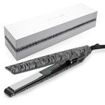 Corioliss C1 Hair Straightener for Women | Professional Titanium Extra-Long Plates | Ionic Flat Iron | Temperature Control 120°C to 235°C | Straightening and Waves | UK Plug Zebra Silver Soft Touch