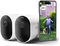 Arlo Pro 5 Security Camera Outdoor Wireless, 2K Battery Operated Outdoor Camera With Advanced Colour Night Vision, Light, Siren & Dual-Band WiFi, IP66 Rainproof, Secure Free Trial, 2 Cameras, White