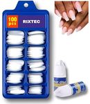 RIXTEC Professional 100-Piece Artificial Nails Set - 100 White nail with 1 Nail Glue Combo - Nail Salon Quality