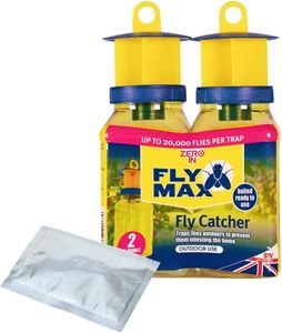 Zero In Outdoor Fly Trap Twin Pack – Ready-Baited, Non-Toxic Bug Catcher for Garden, Lasts 2-3 Weeks