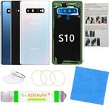 Galaxy S10 Back Glass Cover Replacement Housing Door with Pre-Installed Camera Lens + Installation Manual + All the Adhesive + Repair Tool Kit for Samsung Galaxy S10 SM-G973 All Carriers (Prism White)