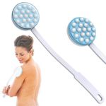 MAYCREATE® Back Lotion Applicator and Massager, Handheld Long Handled Easy Reach Roll-On for Sunscreen, Cream, Shower Gel on Back, Legs and Feet Massaging Tool