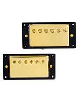 Metallor Humbucker Double Coil Pickups Neck and Bridge Pickup Compatible with LP Style Electric Guitar Parts Replacement Gold.