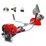 Balwaan Krishi Side Pack Brush Cutter (Red) | 50cc 4 Stroke Petrol Engine Includes Heavy Duty 80 & 3 Teeth Blades and Tap & Go for Crop Harvesting, Weed Removal, Lawn Care & Garden Maintenance| BX-50