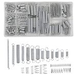 Chstarina 200pcs Springs Assorted Set Tension Metal Springs Extened Springs Compressed Springs with a Plastic Storage Box for Furnitures Bikes Bulbs