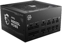 MSI MAG A850GL PCIE5 Power Supply Unit, 850W, 80 Plus Gold, Fully Modular, ATX 3.0, PCIe 5.0 GPU Support, Black Flat Cables, 7 Year Warranty