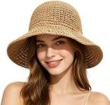 Straw Hats for Women, Womens Summer Hats for Vacation Travel, Beach Sun Straw Hats for Women (Brown Style 1)