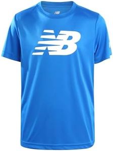 New Balance Boys' T-Shirt - Active Performance T-Shirt for Boys - Youth Crewneck Dry Fit Short Sleeve Shirt (8-20), Size 8, Blue