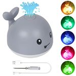 Leipal 2024 Rechargeable Baby Bath Toys Light Up Whale Spray Water Bathtub Pool Toys for Kids Sprinkler Baby Bath Toy for Toddlers Boys and Girls