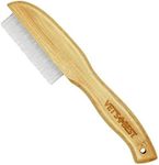 Vet's Best Flea Comb | Real Bamboo with Contour Grip Handle | for Dogs and Cats, Brown