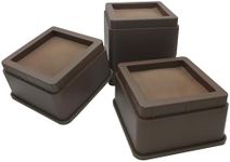 Regal Risers - Bed Risers, Set of 4, Stackable 5cm (2") high - Stylish, Modern Furniture Risers with Non-Scratch, Non-Slip Base - Extra Sturdy for Couch, Chair, Table and Beds (Brown)