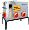 Metal Chicken Feeder 40lb, No Waste Automatic Chicken Feeder with Window, Galvanized Large Capacity Poultry Equipment, Rodent Proof, Rat Proof, Weatherproof Silo, Outdoor Coop, Comederos para Gallinas
