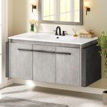 DWVO Bathroom Vanity with Sink Combo, 38" Bathroom Vanity Wall Mounted Modern Bathroom Cabinet with Ceramic Sink, Large Storage Double Soft-Close Doors Cabinet Vanity, Bathroom Storage Cabinet