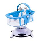 StarAndDaisy Electric Swing Crib Rocker for New Born Baby 0 to 2 Years Girl & Boy with Sit & Sleep, Hanging Toys, 5 Gear Speed Adjustment (Blue)