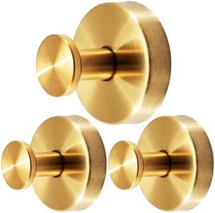 KaloTidy Heavy-Duty Suction Cup Hooks for Shower, Bathroom, Glass, Smooth Tile – Waterproof, Rustproof, Removable, Strong Hold, No-Drill Hooks for Towels, Loofah, Robes (Gold, 3-Pack)