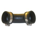 LASCO 25-6830 Drain Pipe 90 Degree Elbow Flexible Rubber Connector with Clamps, 1 1/2" x 1 1/2"