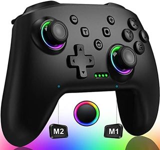 Switch Controller, Wireless Switch Controller Compatible with Switch Controller/Switch Lite/OLED, Wireless Switch Controllers Work with iOS/Android/PC with RGB Light, Programmable, TURBO & Wakeup