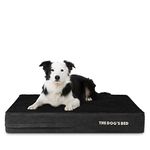 The Dog’s Bed Orthopaedic Dog Bed Large Black Plush 101x64x15cm, Waterproof Memory Foam Dog Bed