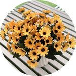 PASYOU Artificial Daisies Flowers, Field Daisy Bouquet Fake Silk Marguerites Flower 4 Pack Faux Plastic Plants Stems for Wedding Party Farmhouse Greenery Spring Decoration DIY Craft Decor - Yellow