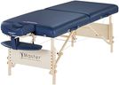 Master Massage Coronado WIDER Wooden Portable Massage Table Massage Couch Foldable Beauty Bed Lash Bed Spa Couch Physiotherapy bed Spa Salon Couch Royal Blue 76cm