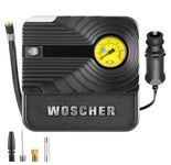 WOSCHERR Tyre Inflator for Car 12V Car Port 130PSI Portable Air Compressor for Cars, Bikes, Motorcycles, Balls, and Inflatables| Woscher Perfume & Bag Included