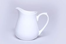 Bamby White Porcelain Creamer Jug, 200ml, 1 Piece Pot for Milk, Tea and Coffee