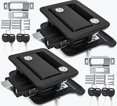 Black RV Door Latch, RV Door Locks for Travel Trailers, Metal Camper Door Lock 4 Camper Keys, Trailer Door Lock Only