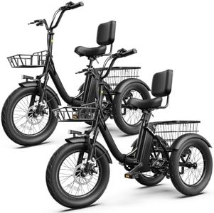 Hopepeak Electric Tricycle for Adults with 48V 13Ah Removable Battery, Peak 1200W Brushless Motor Electric Trike, Up to 55 Miles & 18Mph, 18''x3'' Fat Tire 3 Wheel Ebike for All Terrains