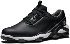 FootJoy Men's Tour Alpha Golf Shoe, Black/White/Silver, 9 UK