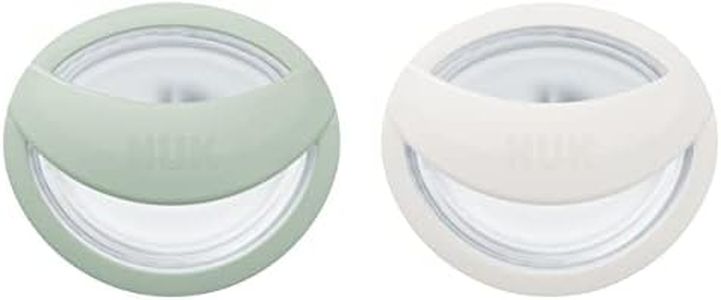NUK MommyFeel - Chupete para bebé de 0 a 9 meses, chupetes aptos para lactancia, silicona sin BPA, color menta y blanco roto, 2 unidades