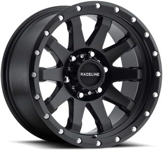 Raceline Wheels 934B CLUTCH Wheel Matte Black 17X8.5"5X127 Bolt Pattern 0mm Offset/(4.75"B/S) 10 Spoke Aluminum Passenger Car Wheels, Full Size Replacement Black Car Rims