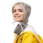 12 Piece Rain Bonnet with Visor Waterproof Clear Bonnet for Women Lady Rain Wear White