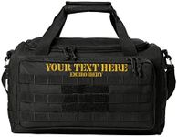 Tactical Gear bag Heavy Duty Duffel Gym bag Custom Embroidered with your own text (Black)