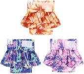 CuteBone Female Dog Diapers with Skirts 3 Pack Reusable Puppy Dresses Pants for Heat Cycle Period QBD28XL