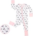 LittleHippo 2-Way Zipper Bamboo Romper, Soft Spandex & Bamboo Viscose One Piece Pajamas, Newborn, Baby Boys & Girls, Kids (Sweet Magnolia, 18-24 Months)