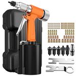 Proster Pneumatic Rivet Nut Gun Kit – Heavy Duty Air Powered Rivnut Tool Set with 100PCS M4-M10 Nuts, 5 Metric Mandrels & Storage Box – Professional Rivet Tool for Aluminum, Automotive, Construction