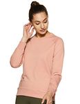 Amazon Brand - Symbol Women's Cotton Blend Crew Neck Regular Sweatshirt (AW18WNSSW01_Murky Pink_L)