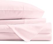 Mayfair Linen 100% Egyptian Cotton Sheets, Blush Full Sheets Set, 600 Thread Count Long Staple Cotton, Sateen Weave for Soft and Silky Feel, Fits Mattress Upto 18'' DEEP Pocket