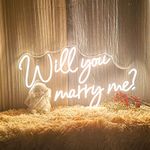 Will You Marry Me Neon Sign with Lights for Proposal Wedding Decorations，25.2 inches Large marry me sign for Engagement，Romantic Neon Sign Wall Art for Wife，Warm White