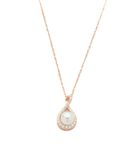 Gargi by P.N. Gadgil and Sons | 925 Sterling Silver | Rosegold Polish | Trendy Pearl Pendant with Cable Chain | Gift for Girlfriend, Women & Girls | With Certificate of Authenticity & Hallmark