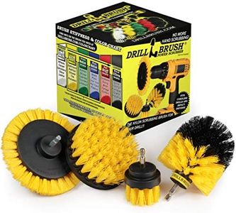 Drillbrush Yellow - Shower Cleaning Rotary Drill Brush Kit - Power Brush Scrubber for Bathroom - Grout Cleaning Drill Brush - Rotary Scrub Brush Tile Cleaner Drill Attachment - Bathroom Tile Scrubber