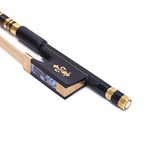 AMZZ Violin Bow 4/4 Full Size Carbon Fiber Bow with Ox Horn Fleur-de-Lis Frog for Violinists & Fiddlers of All Skill Levels (Carbon bow 4/4)